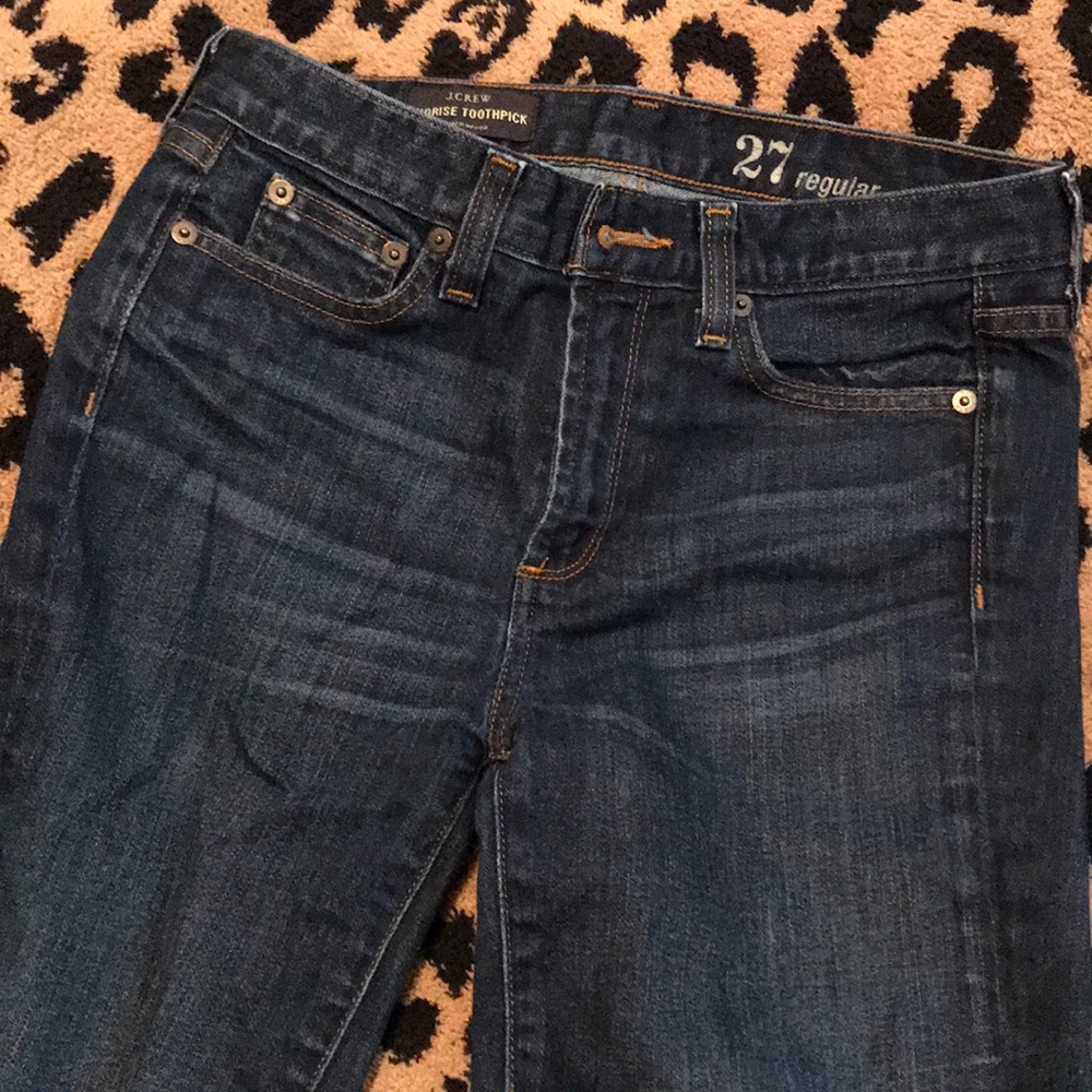 JCrew Midrise Toothpick Jeans, dark wash